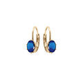 Boucles d'oreille sur Artemare : Boucles d'oreille en plaqu&eacute; or oxyde bleu fonc&eacute; serti, fermoir dormeuse