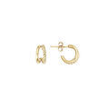 Boucles d'oreille tige en plaqu&eacute; or cr&eacute;oles double rang torsade et lisse