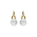 Boucles d'oreille sur Artemare : Boucles d'oreille tige plaqu&eacute; or perle de culture d'eau douce avec oxydes blancs sertis