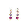Boucles d'oreille tige plaqu&eacute; or pendantes oxydes d&eacute;grad&eacute;s roses