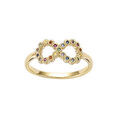 Bagues sur Artemare : Bague plaqu&eacute; or motif infini multi couleurs