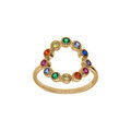 Bagues sur Artemare : Bague plaqu&eacute; or en forme de cercle avec oxydes multi couleurs