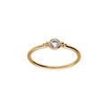 Bague plaqu&eacute; or solitaire rond avec oxyde blanc serti clos Artemare