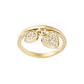 Bague plaqu&eacute; or avec breloques coeurs pav&eacute;s d'oxydes blancs Artemare
