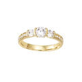 Bague plaqu&eacute; or trilogie avec oxydes blancs Artemare