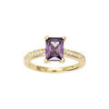 Bague plaqu&eacute; or avec rectangle oxyde violet