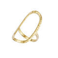Bague plaqu&eacute; or de forme ovale &eacute;vid&eacute;e martel&eacute;e Artemare