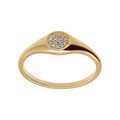 Chevali&egrave;re femme plaqu&eacute; or pav&eacute; forme rond avec oxydes blancs sertis Artemare
