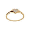 Chevali&egrave;re femme plaqu&eacute; or coeur pav&eacute; d'oxydes blancs sertis