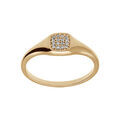 Chevali&egrave;re femme plaqu&eacute; or pav&eacute; forme carr&eacute; avec oxydes blancs sertis