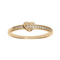 Bague plaqu&eacute; or en forme de coeur avec oxydes blancs serti