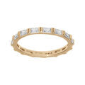 Bague plaqu&eacute; or motif rectangle avec oxydes blancs Artemare