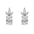 Boucles d'oreille dormeuse argent rhodi&eacute; oxydes blancs Artemare