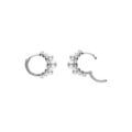 Boucles d'oreille cr&eacute;ole argent rhodi&eacute; articul&eacute;e perle blanche Artemare