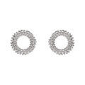 Boucles d'oreille argent rhodi&eacute; claire rond &eacute;vid&eacute; perl&eacute;