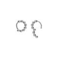 Boucles d'oreille sur Artemare : Boucles d'oreille cr&eacute;oles de 10mm de diam&egrave;tre en argent rhodi&eacute; avec boules