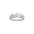 Bague en argent rhodi&eacute; 2 rangs orn&eacute; d'oxydes blancs sertis Artemare
