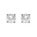 Boucles d'oreille sur Artemare : Boucles d'oreille solitaire tige argent rhodi&eacute; 4mm oxyde blanc serti 4 griffes