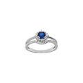 Bague en argent rhodi&eacute; double avec oxyde bleu et blancs Artemare