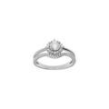 Bague en argent rhodi&eacute; double avec oxydes blancs