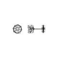 Boucles d'oreille tige acier oxyde blanc serti 5mm