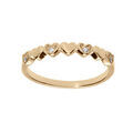 Bague en plaqu&eacute; or avec coeur lisses et oxydes blancs Artemare