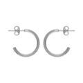 Boucles d'oreille sur Artemare : Cr&eacute;oles tige argent rhodi&eacute; tube triangle 15mm