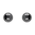 Boucles d'oreille tige argent rhodi&eacute; boule h&eacute;matite 4mm Artemare