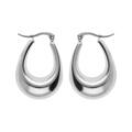 Boucles d'oreille sur Artemare : Cr&eacute;oles acier forme ovale bomb&eacute;e