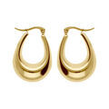 Boucles d'oreille sur Artemare : Cr&eacute;oles acier dor&eacute; jaune forme ovale bomb&eacute;e