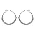Boucles d'oreille sur Artemare : Cr&eacute;oles acier cotte de maille 40mm