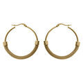 Boucles d'oreille sur Artemare : Cr&eacute;oles acier dor&eacute; jaune cotte de maille 40mm