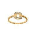 Bague en plaqu&eacute; or avec carr&eacute; d'oxydes blancs sertis Artemare