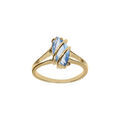 Bague en plaqu&eacute; or forme navette ovale oxyde ciel Artemare