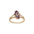 Bague en plaqu&eacute; or forme navette ovale oxyde violet Artemare