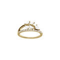 Bague en plaqu&eacute; or feuillage d'oxydes blancs sertis Artemare