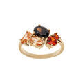 Bague en plaqu&eacute; or avec oxydes orange et jaune sertis Artemare