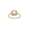 Bague en plaqu&eacute; or avec oxyde carr&eacute; blancs et contour oxydes blancs Artemare