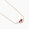 Histoire d'Or Collier Petale Or Bicolore Rubis Et Diamant