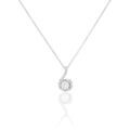 Histoire d'Or Collier Vrille Accompagnee Or Blanc Diamant