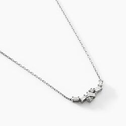 Histoire d'Or Collier Zachary Or Blanc Diamant Synth&eacute;tique