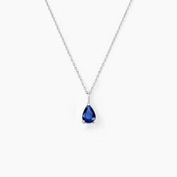 Histoire d'Or Collier Pluie D'Eclat Or Blanc Saphir