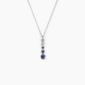 Colliers sur Grenoble : Histoire d'Or Collier Josephine Or Blanc Saphir Et Diamant