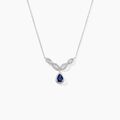 Histoire d'Or Collier Sissi Or Blanc Saphir Diamant