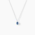 Histoire d'Or Collier Ovale Or Blanc Saphir
