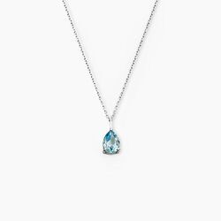 Histoire d'Or Collier Goutte Or Blanc Topaze