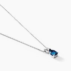 Histoire d'Or Collier Teresa Or Blanc Topaze Et Diamant