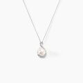 Histoire d'Or Collier Davy Or Blanc Perle De Culture Oxyde