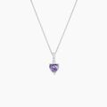 Colliers sur Grenoble : Histoire d'Or Collier Or Blanc Fany Am&eacute;thyste Oxydes De Zirconium