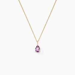 Histoire d'Or Collier Goutte Or Jaune Amethyste